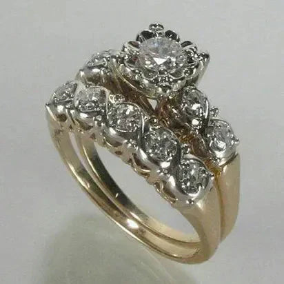 Retro gouden ring met schittering