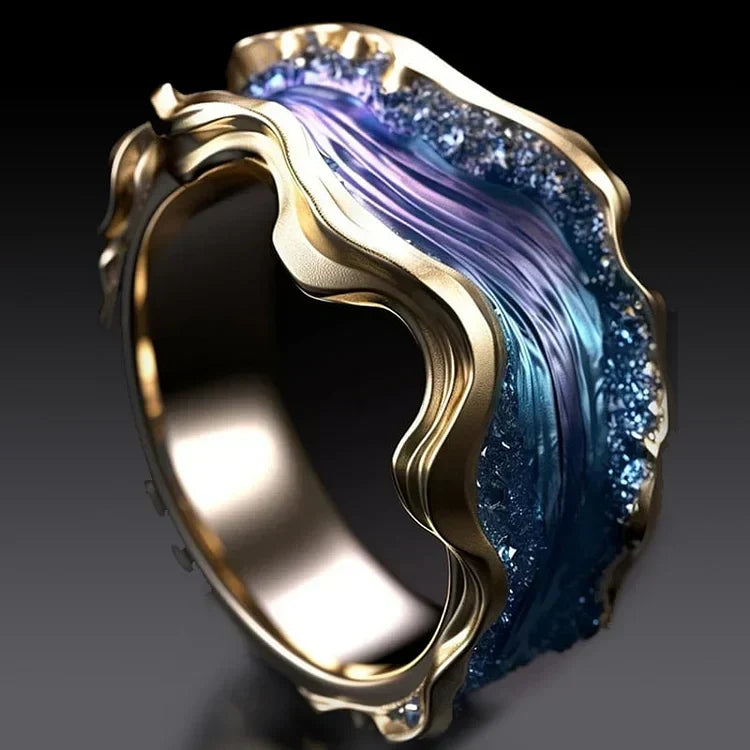 Retro Golden Sea Ring