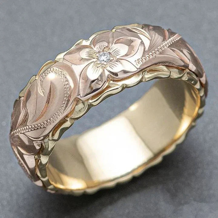 Antique Rose Flower Gold Ring