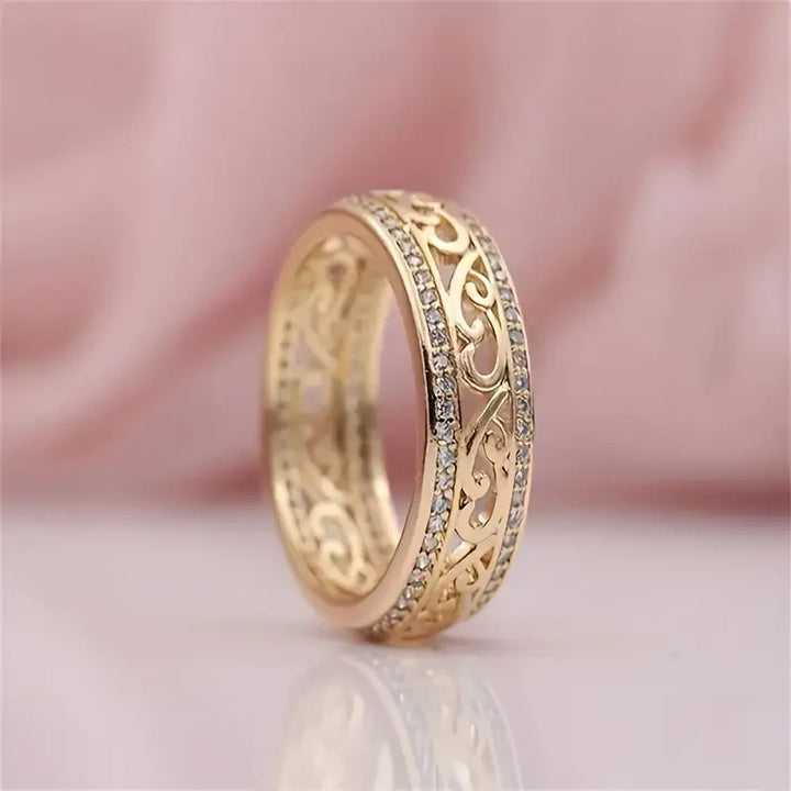 Gold Hollow Lily Ring