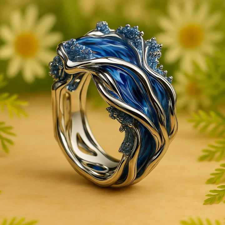 Ocean Wave Ring – Vintage Guld Finish
