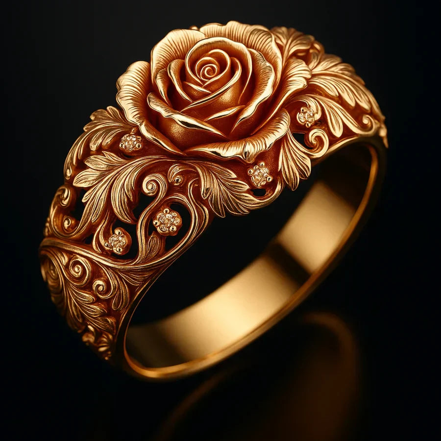 Golden Floral Ring
