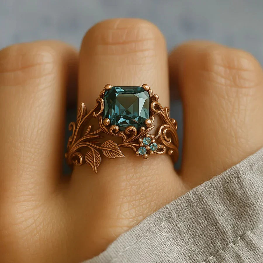"Natuur geïnspireerde Groene Kristallen Ring" can be rewritten as "Groene Kristallen Ring Geïnspireerd door de Natuur".