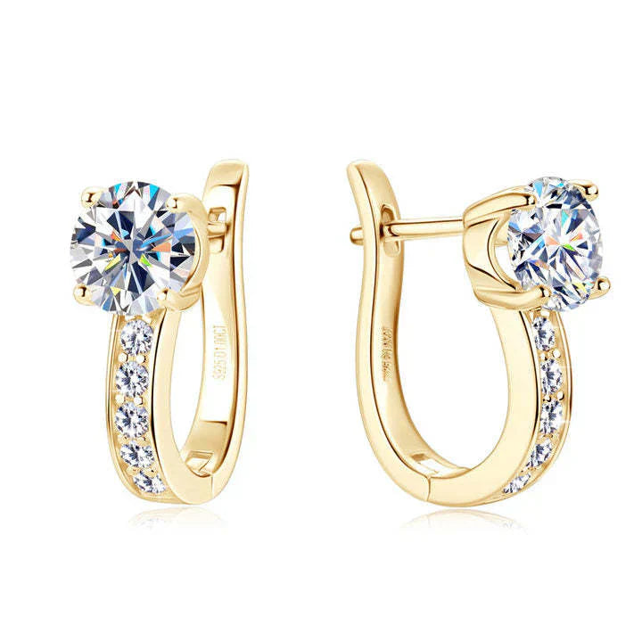 Channel Moissanite Huggie Øreringe