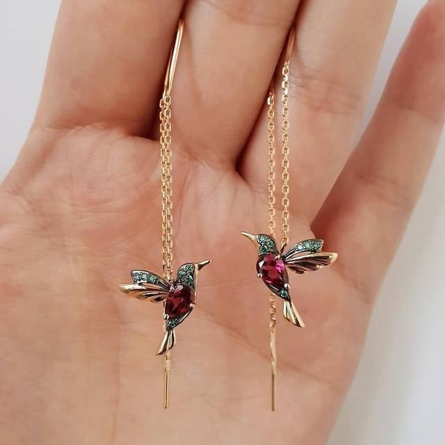 Colibri Emaille & Zirkonia Oorbellen